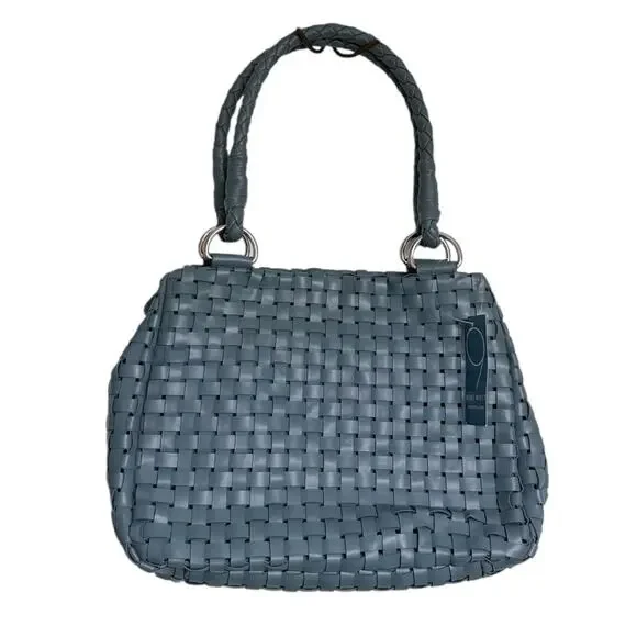 Nine West Soft Weave Blue Woven Shoulder Bag Braided Handles NWT - Picture 1 of 6